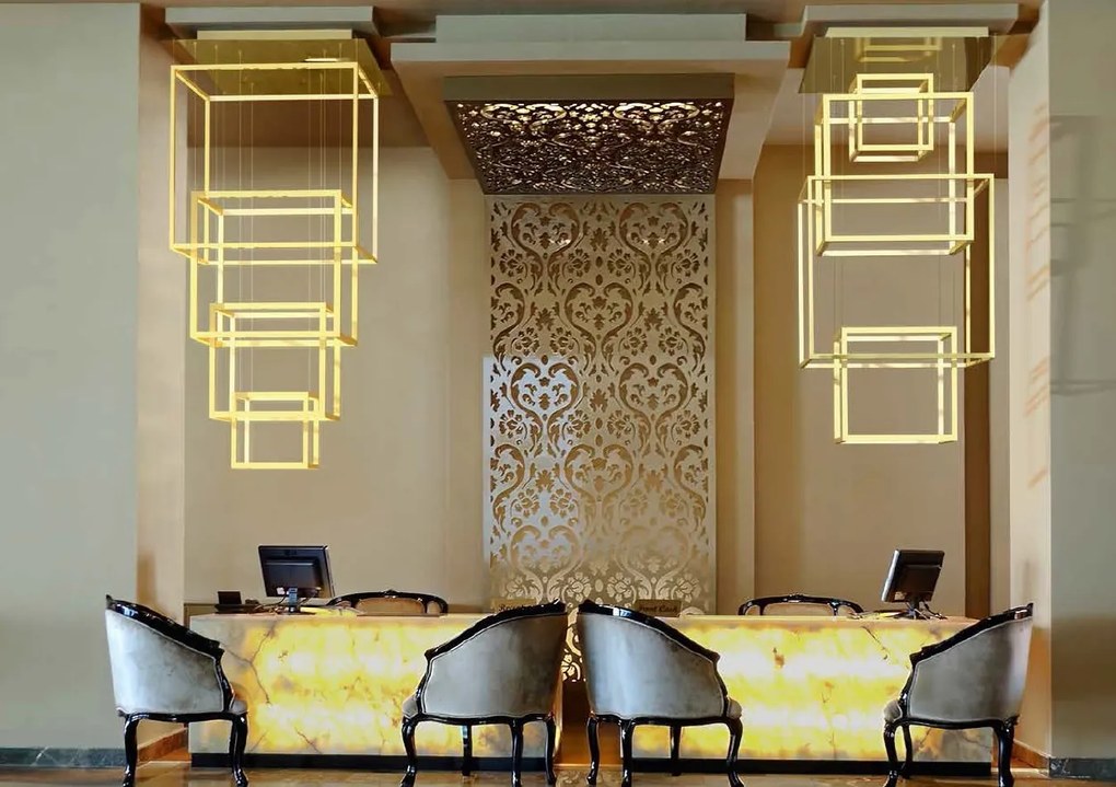 Lustra LED XXL design modern casa scarii Opera XL aurie ZZ AZ3140