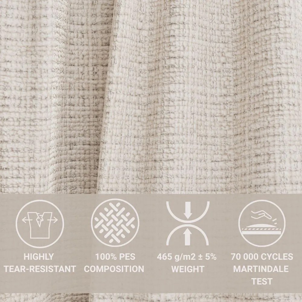 Colțar crem cu tapițerie din chenille (cu colț pe partea dreaptă/în formă de ”L”) Kirou – Maison de Rêve