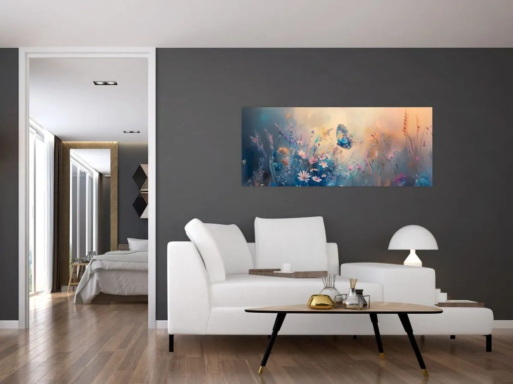 Tablou - Pajiște cu Fluture (120x50 cm)
