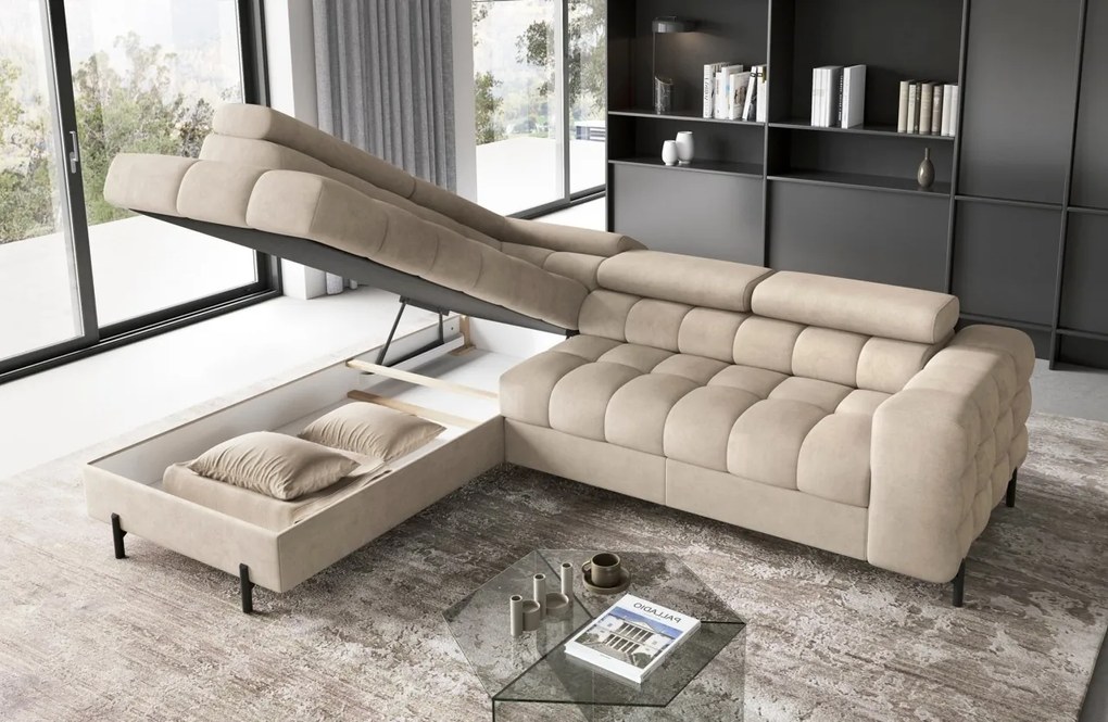 Coltar extensibil Ferruce cu tetiere reglabile L276 cm