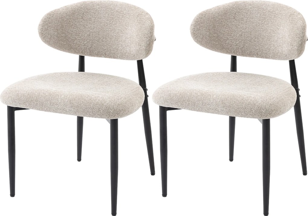 HOMCOM Scaune pentru sufragerie tapițate scaune de bucătărie cu picioare din oțel Bej | Aosom Romania