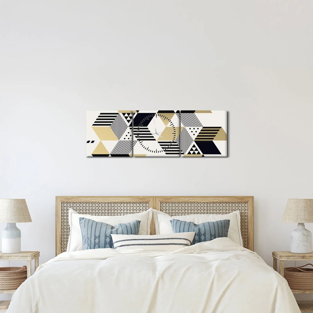 Tablou - Forme geometrice N⁰1 (cu ceas) (90x30 cm)
