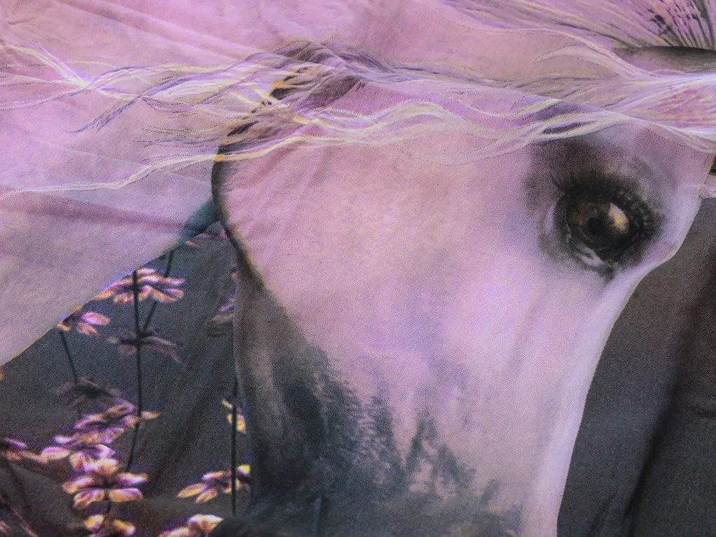 Lenjerie de pat pentru copii MAGIC HORSE colorata Dimensiune lenjerie de pat: 50 x 75 cm | 140 x 200 cm