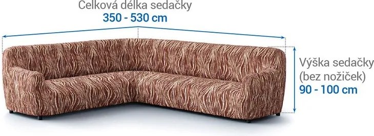 Gaico Huse bielastice UNIVERSO NOU dungi maro colțar (l. 350 - 530 cm)