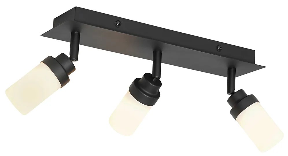 Spot modern pentru baie negru cu 3 lumini IP44 - Japie