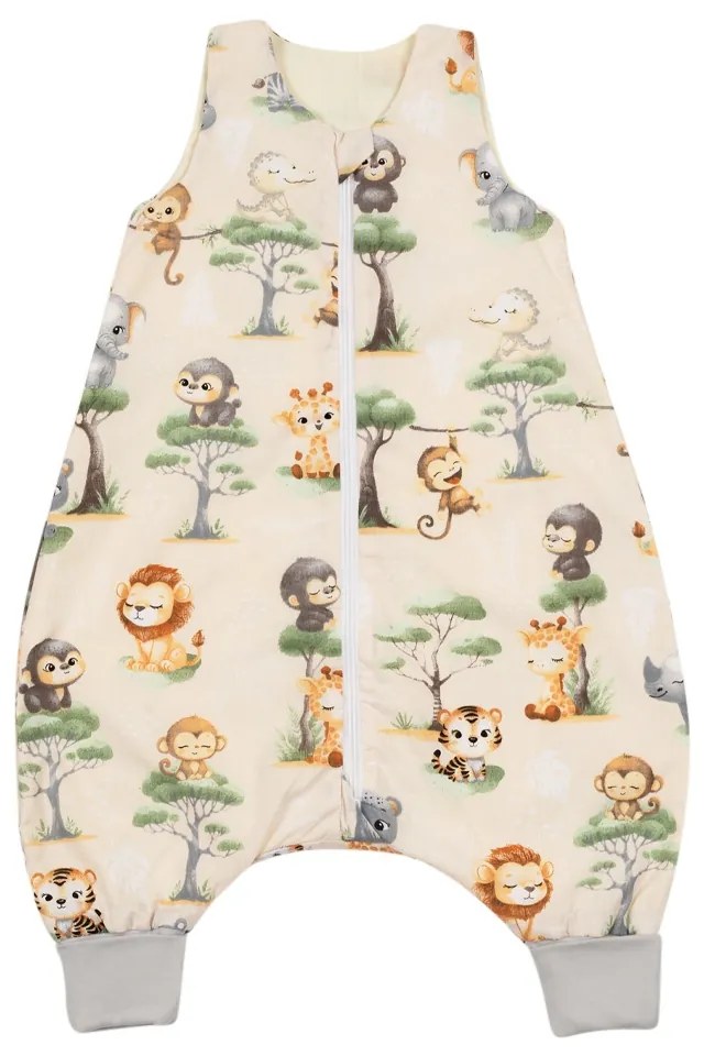 Sac de dormit de vara cu picioare pentru copii 6-18 luni Kidizi Baby Animals 0.5 tog, mansete transformabile in soseta