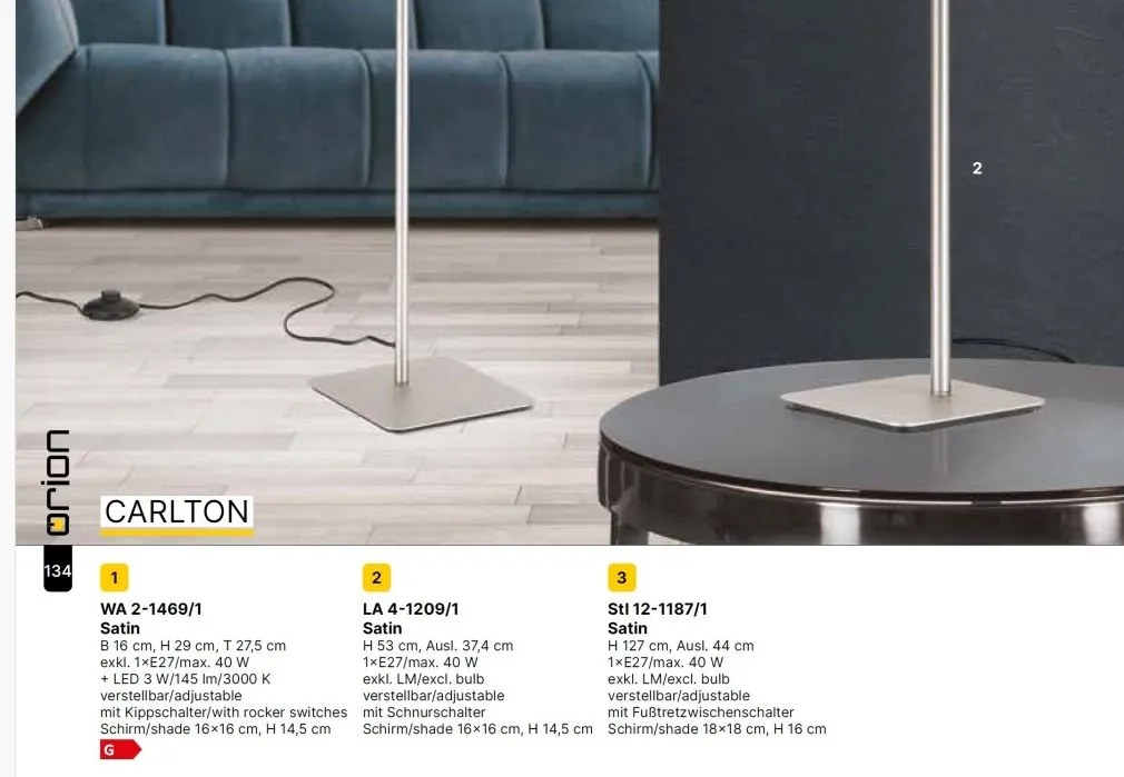 Lampadar/Lampa de podea pivotanta CARLTON nickel/alb
