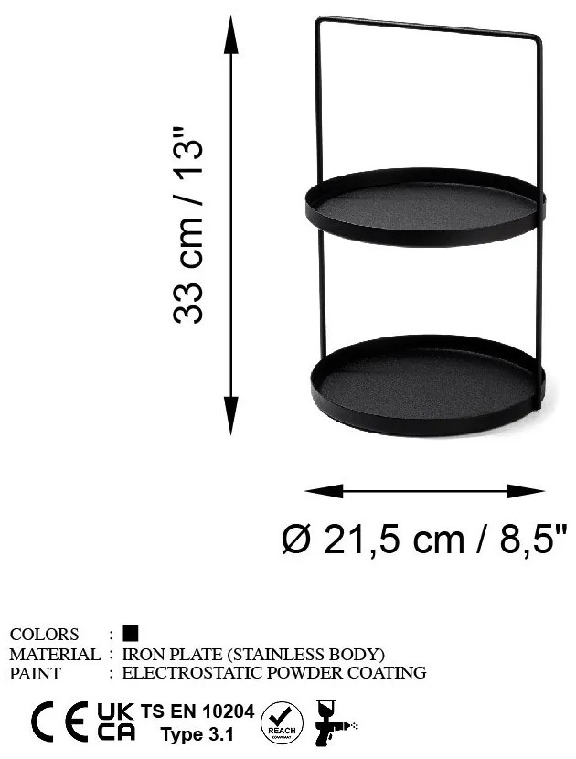Suport bijuterii Tilos Negru 21x33 cm