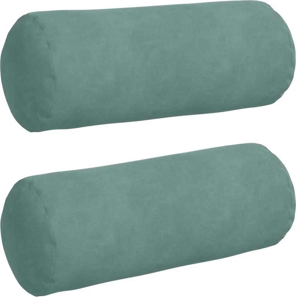 vidaXL Perne Bolster 2 pcs Verde Mării Ø 15 x 40 cm