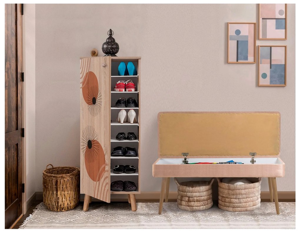 Mobilier Hol Beside 32 (stejar sonoma + piatră) . 1093997