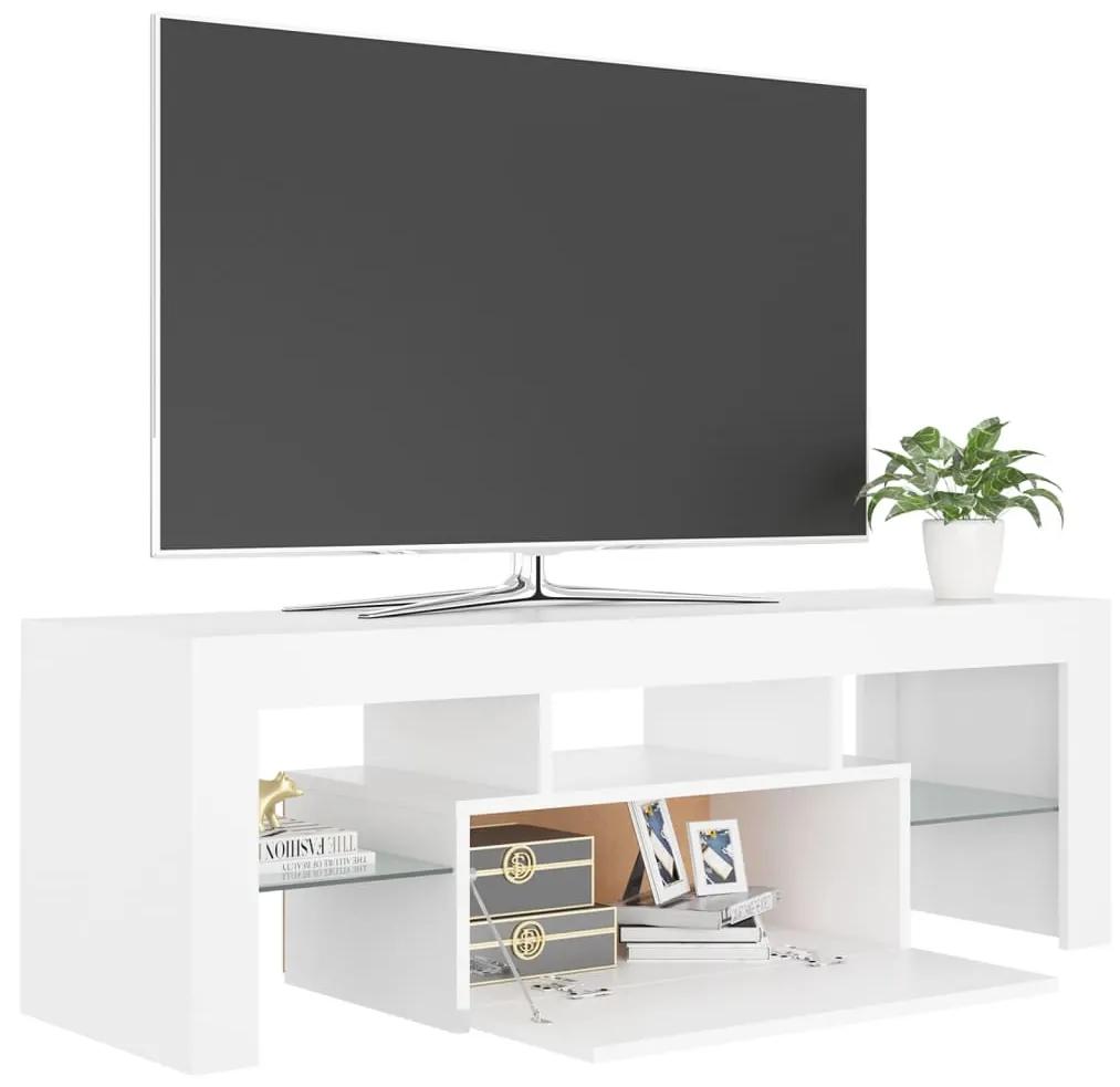 Comodă tv cu lumini led, alb, 120x35x40 cm