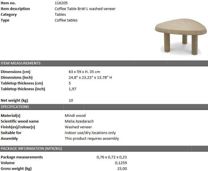 Masuta de cafea design LUX Briël L 116205 HZ