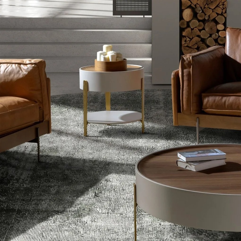 Masuta auxiliara design LUX Walnut-Bej