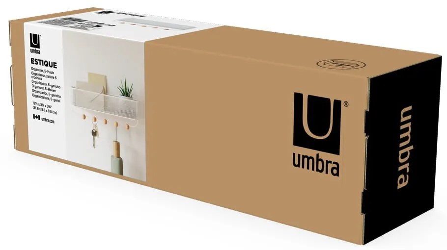 Cuier pentru chei de montat pe perete din metal Estique – Umbra