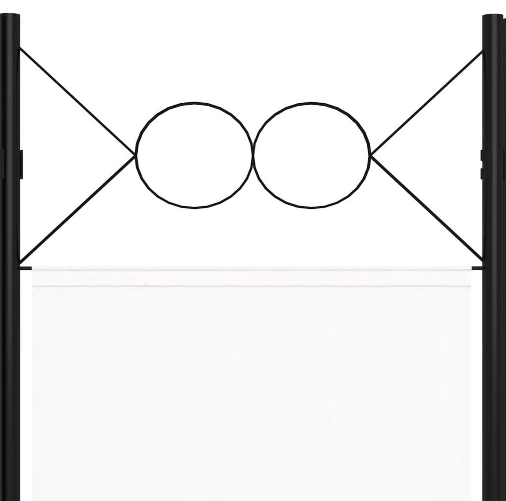 Paravan de camera cu 6 panouri, alb crem, 240 x 180 cm Alb, 6