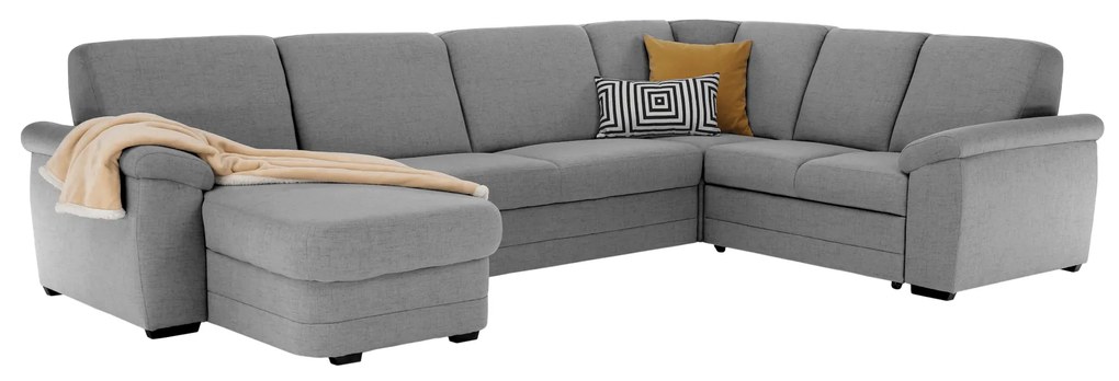Colţar în formă de U, material textil gri, model stânga, BITER U