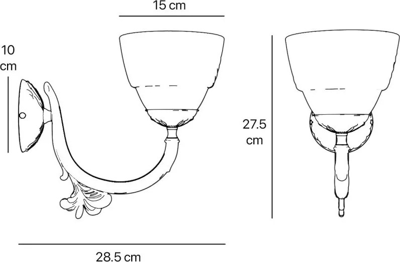Aplica de perete din alama stil Neoclassical Elisa