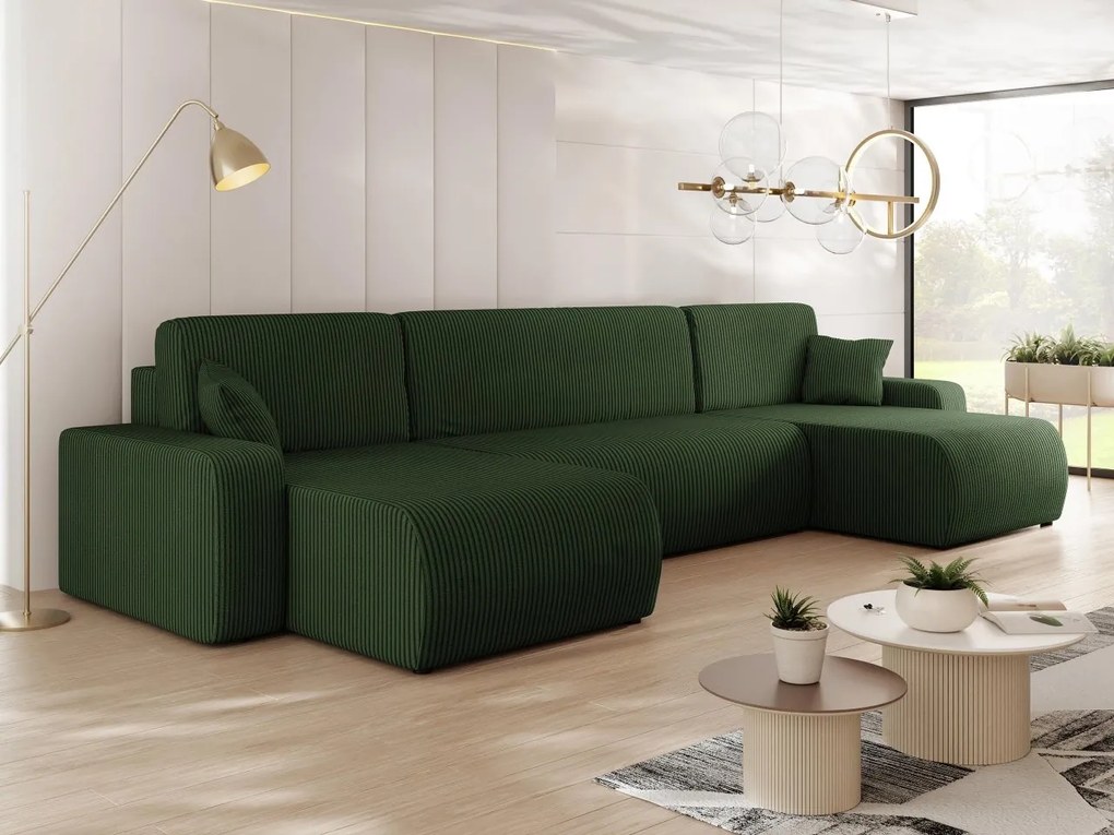 Colțar în formă de U Euston U S (Verde închis + Negru) (cu sp. depozitare). Promo -17%. 1104892