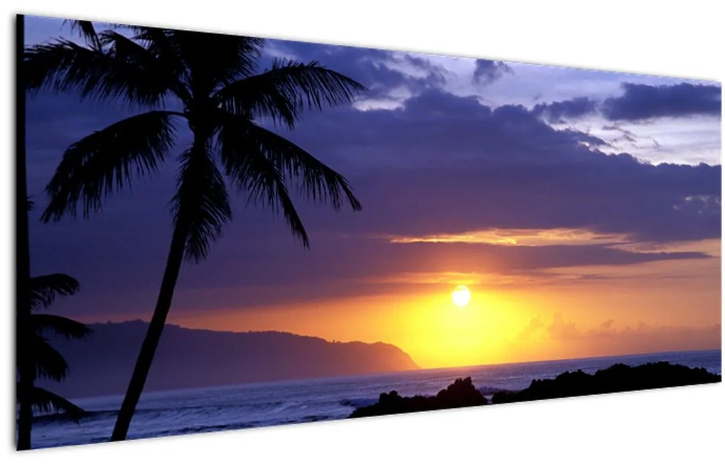 Tablou cu apus de soare deasupra mării (120x50 cm)