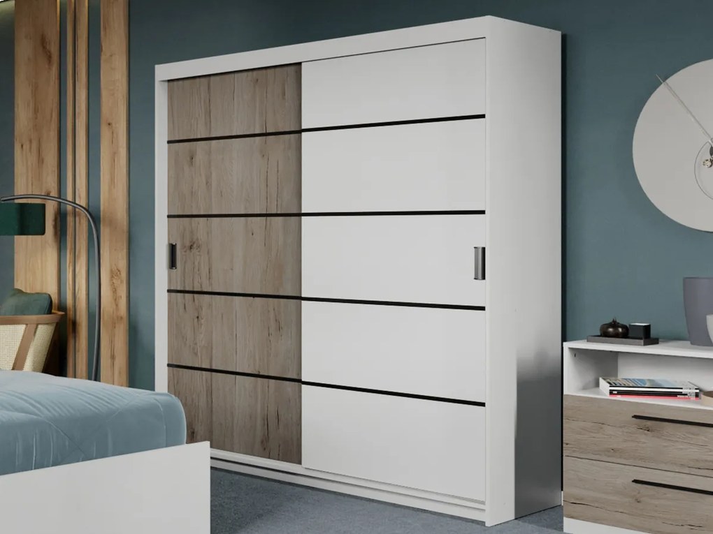 Set mobila dormitor Zeno Alb/San Remo C25