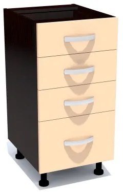 Corp inferior 40 cu 4 sertare Zebra cappuccino