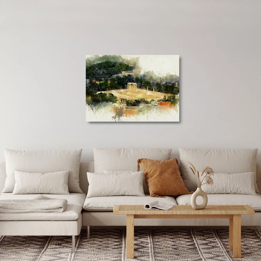 Tablou pe sticlă - Templul lui Zeus, Atena, Grecia (70x50 cm)