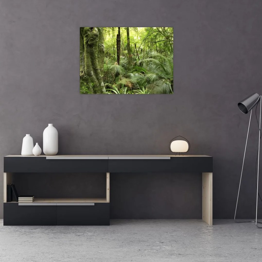 Tablou pe sticlă - Pădure tropicală (70x50 cm)