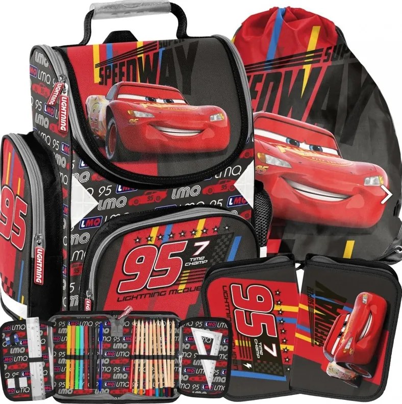 Set școală din 3 părți pentru băieți Mașini