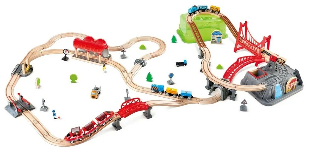 Hape Pistă de tren cu cutie de joacă