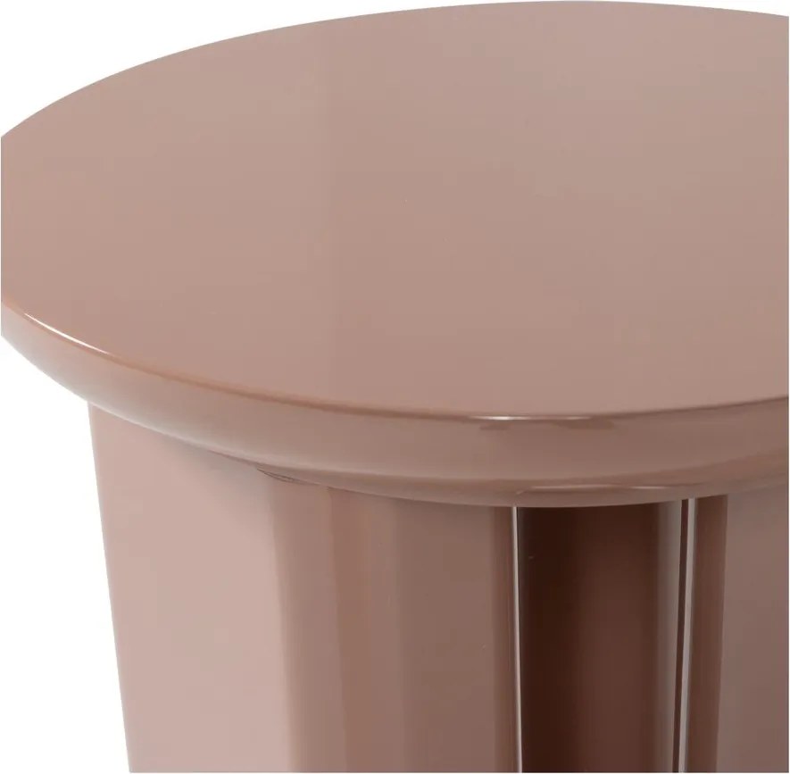 Măsuță auxiliară rotundă cu aspect lucios ø 40 cm Orivo – WOOOD