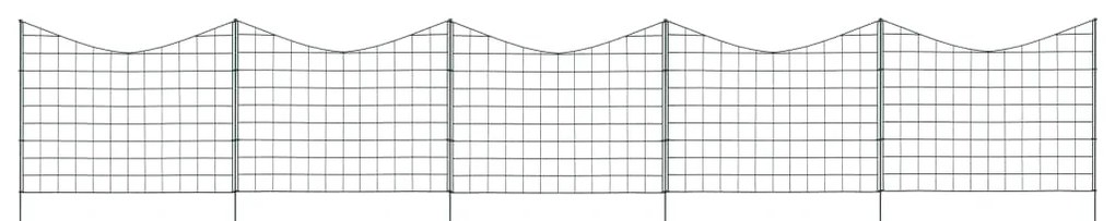 vidaXL Set gard de grădină arcuit concav, verde, 77,5 x 64 cm