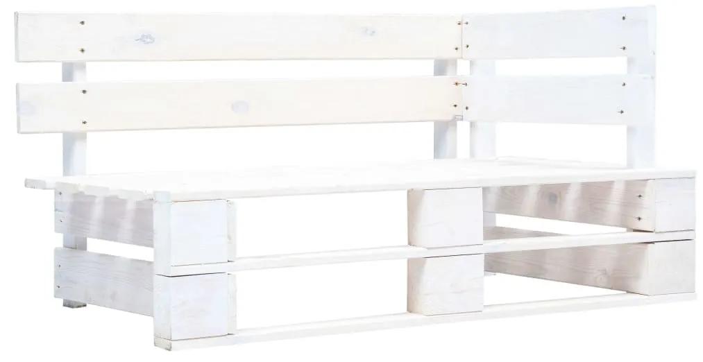 Set mobilier din paleti cu perne, 4 piese, alb, lemn pin tratat