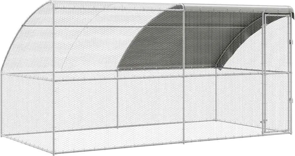 vidaXL Cușcă pentru pui 2 pcs Argintiu 400 x 200 x 200 cm Oțel și PE