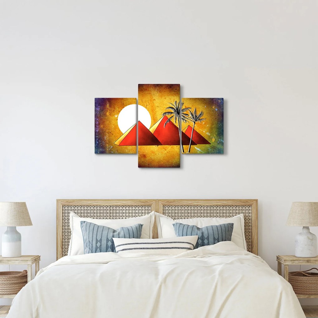Tablou cu piramidele egiptene pictate (90x60 cm)
