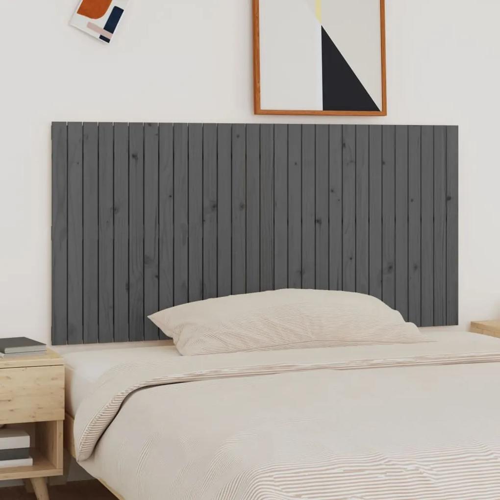 824915 vidaXL Tăblie de pat pentru perete, gri, 185x3x90 cm, lemn masiv pin