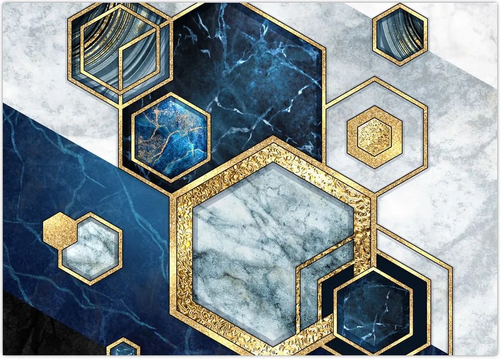 Tablou - Hexagoane de marmură (70x50 cm)