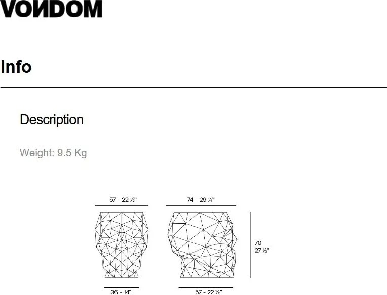 Masa exterior/interior design decorativ SKULL TABLE, lucios