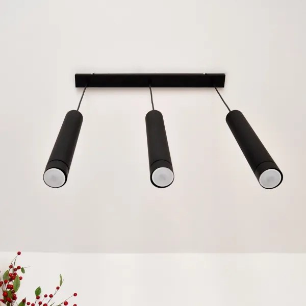 Lustră LED pe cablu TUBA 3xGU10/4,8W/230V neagră