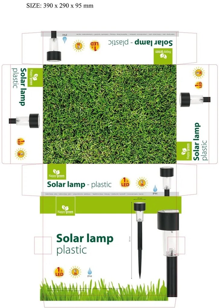 Happy Green Lampă LED încastrabilă solarăargintie, 31 cm