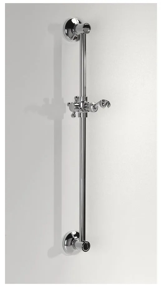 Tijă de duș argintiu-lucios de montat pe perete din alamă 67 cm cu suport glisant Antea – Sapho