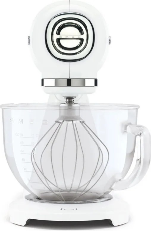 Mixer planetar SMEG SMF15WHEU, 1000 W, 4,8 l, 10 viteze, Actionare directa, Alb