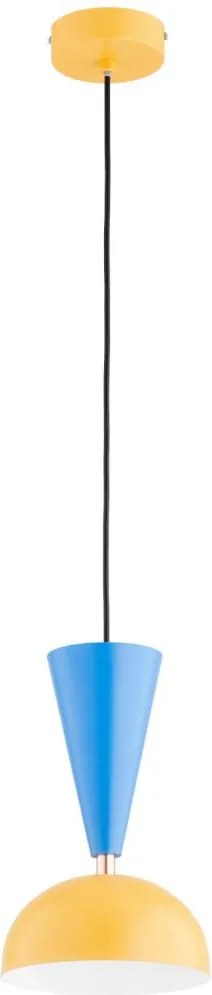 Pendul pe cablu ENTORI 1xE27/15W/230V galben/albastru