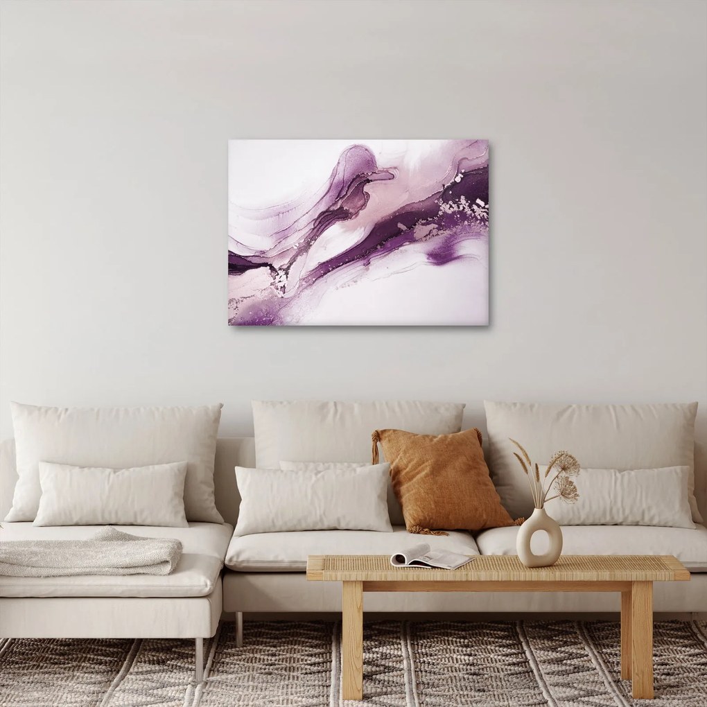 Tablou - Artă fluidă violet (70x50 cm)