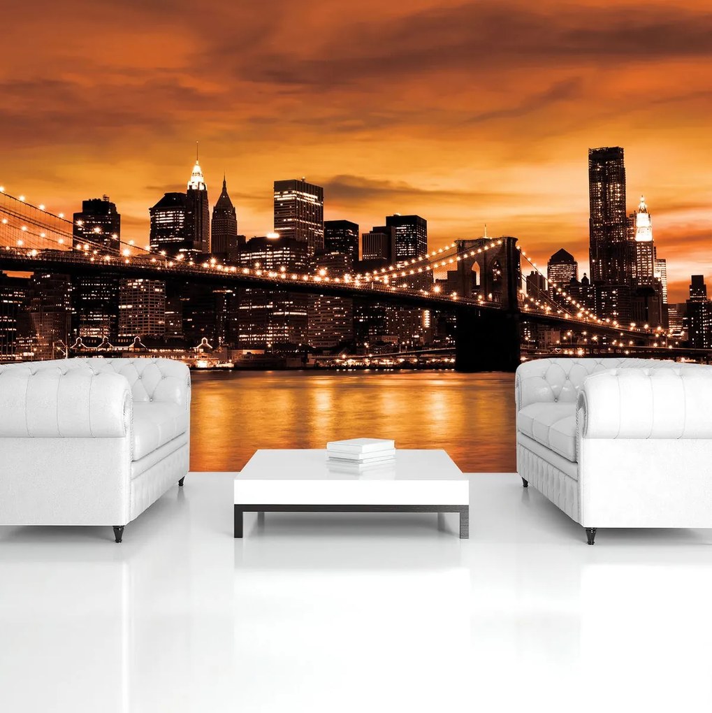 Fototapet - New York și Brooklin Bridge City (152,5x104 cm)