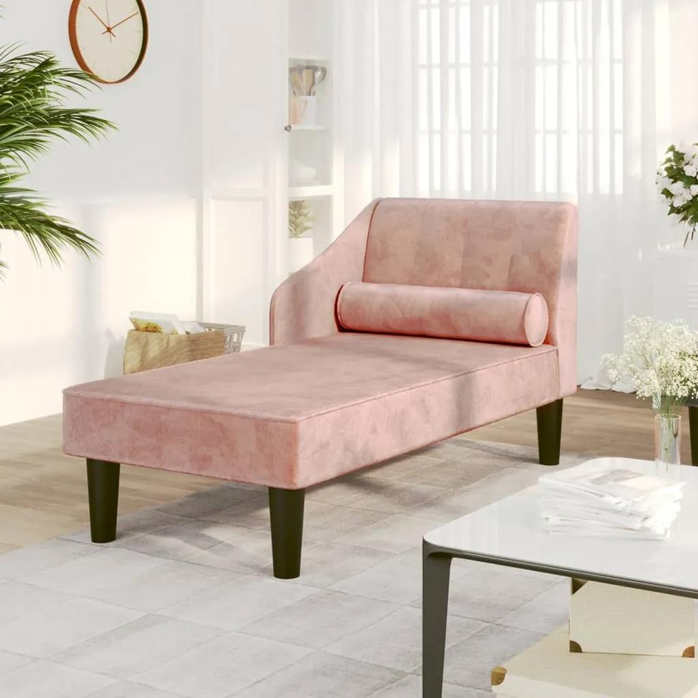 Canapea pat cu 2 locuri, roz, catifea Roz