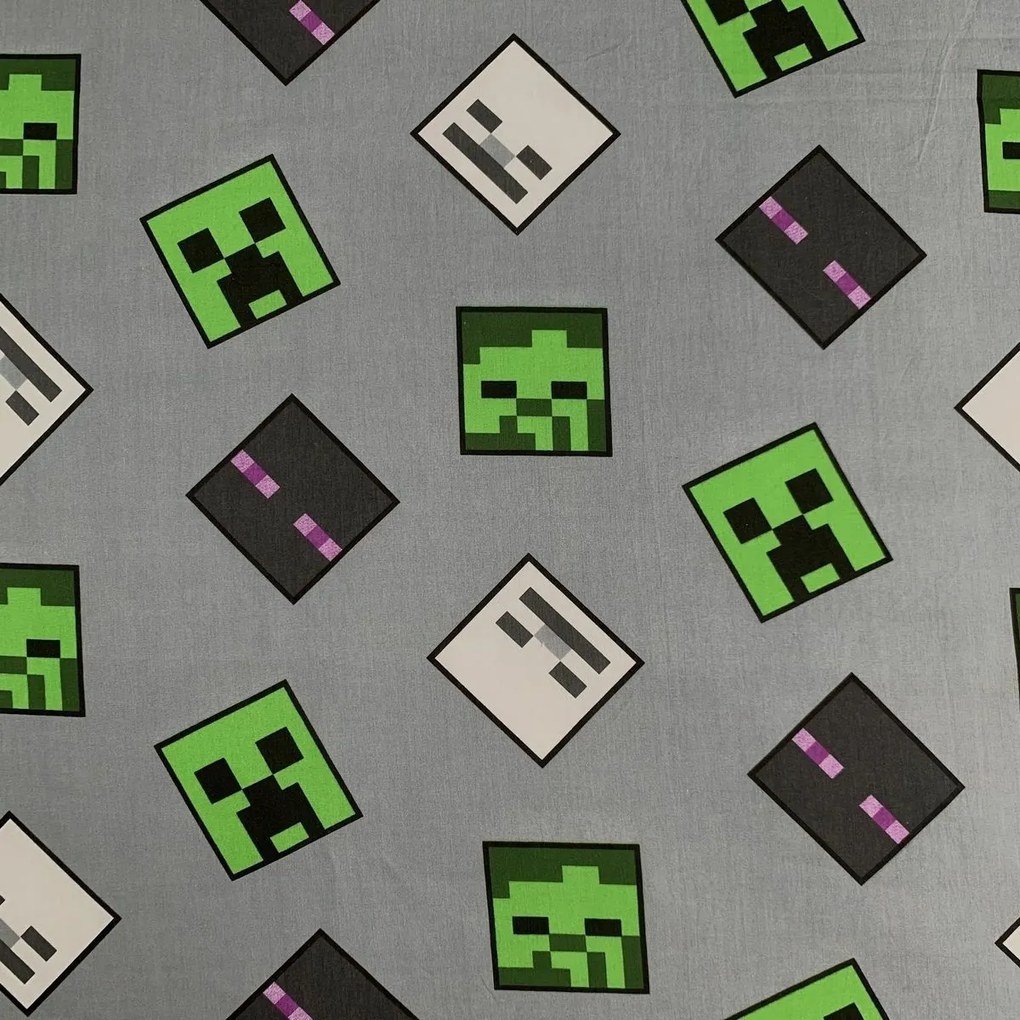 Lenjerie pat din bumbac Jerry Fabrics Minecraft Hostile Mobs luminoasă, 140 x 200 cm, 70 x 90 cm