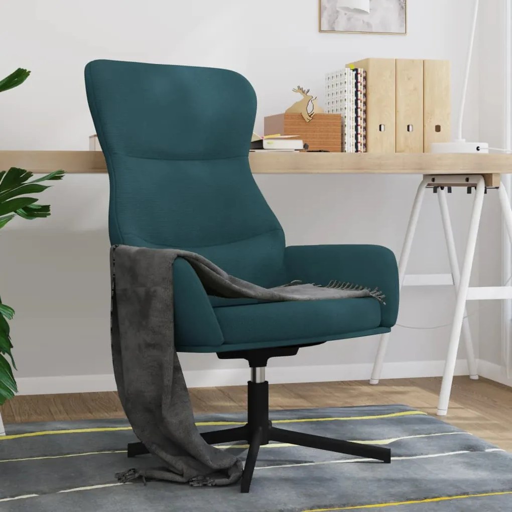 341118 vidaXL Scaun de relaxare, albastru, catifea