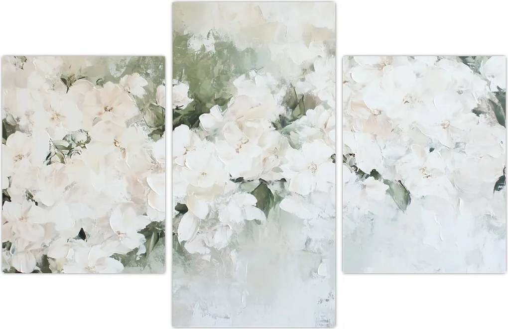Tablou - Abstracție de Flori Albe (90x60 cm)