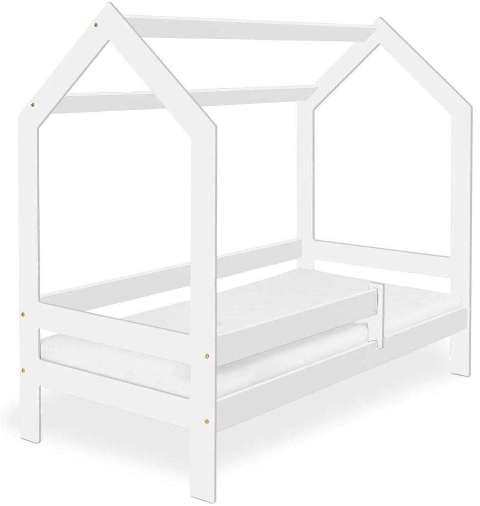 Pat pentru copii CASETA D3, 80 x 160 cm, alb Saltea: saltea EASYSOFT 10 cm, Somiera: fara somiera, Cutie de depozitare: cu cutie de depozitare de pin