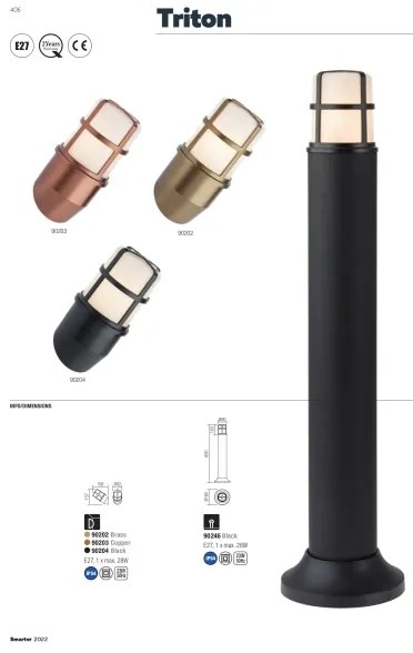 Lampă de exterior TRITON 1xE27/28W/230V IP54 negru Redo 90246